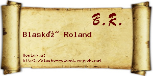 Blaskó Roland névjegykártya